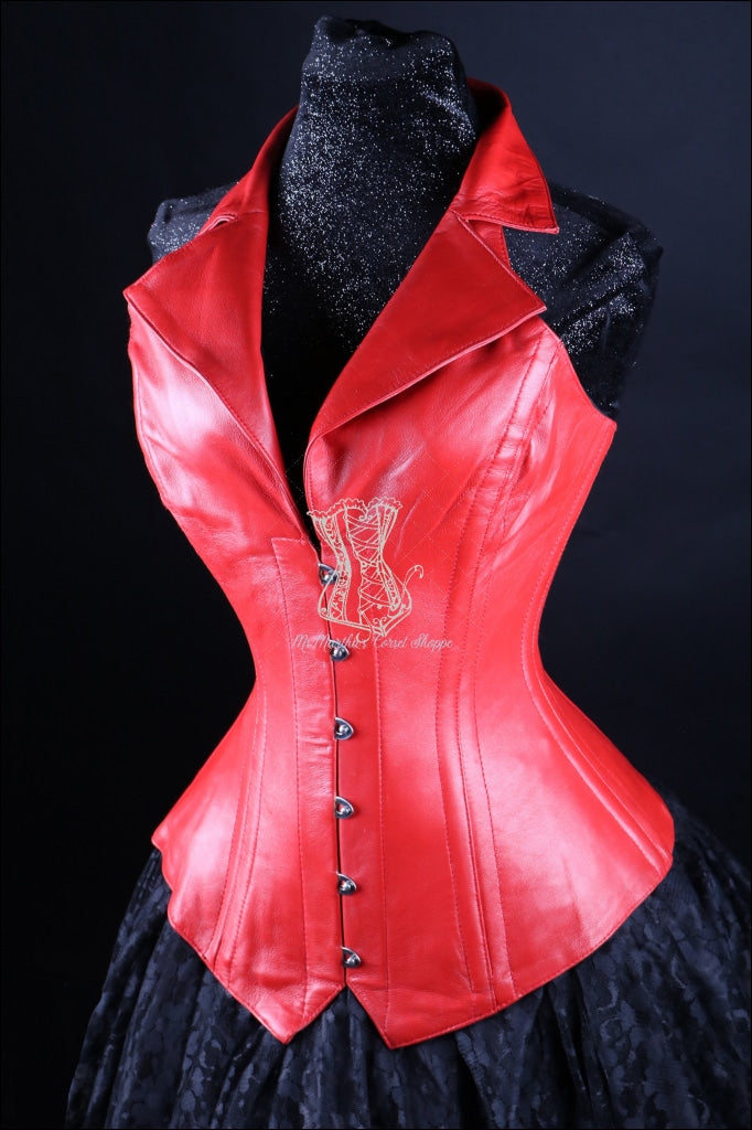 Leather Overbust Corset Vest RED – Ms. Martha's Corset Shoppe