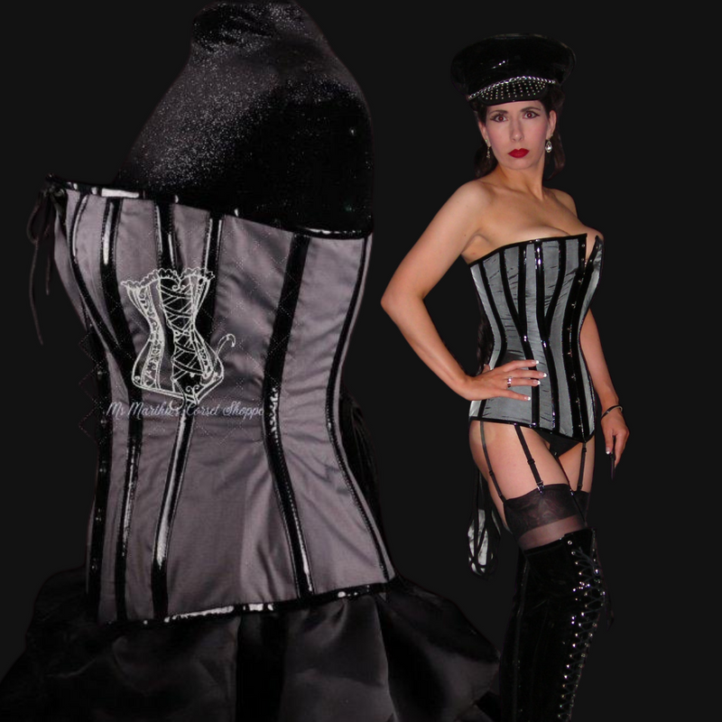 Womens Silk Curvy Canvas Corset Overbust