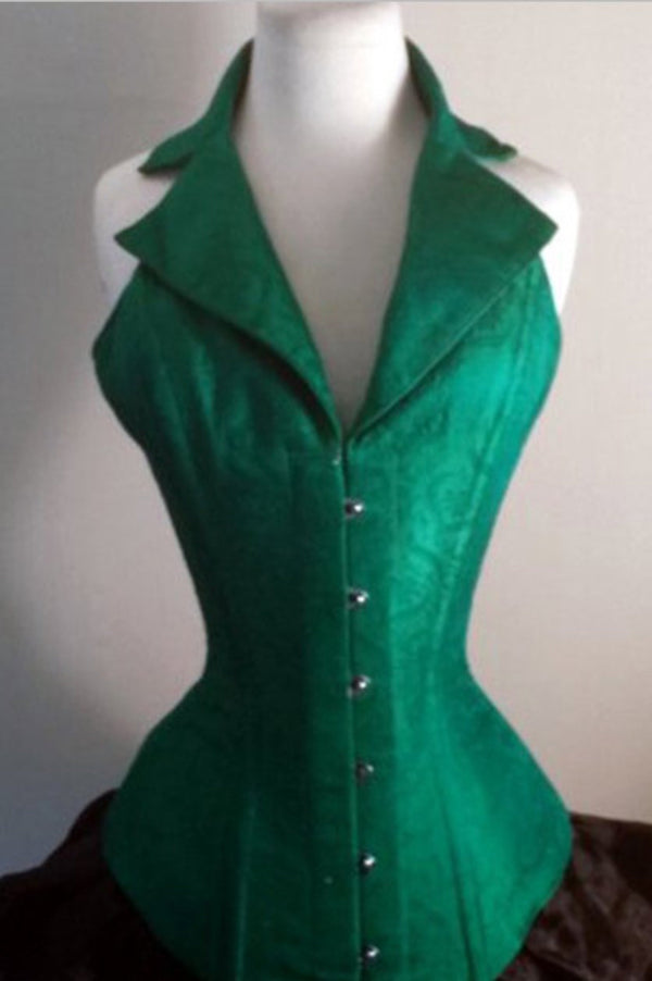 Corsevest Green Silk Overbust