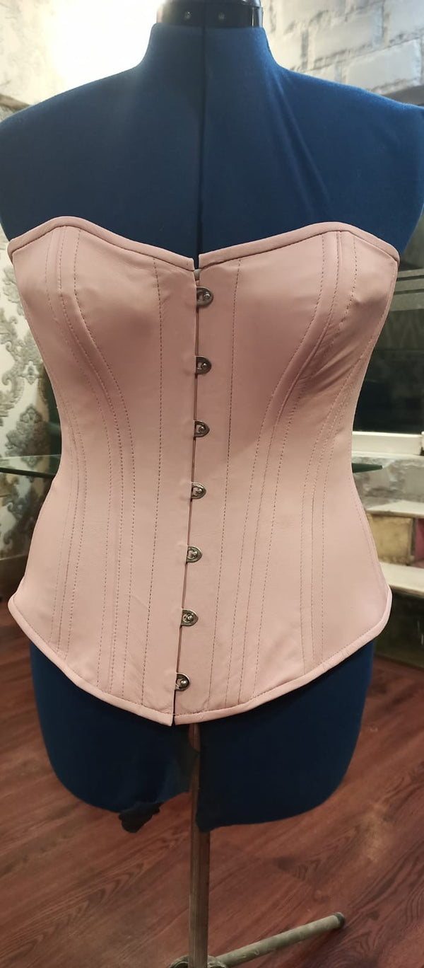 Leather Overbust Corset; Best in Pink