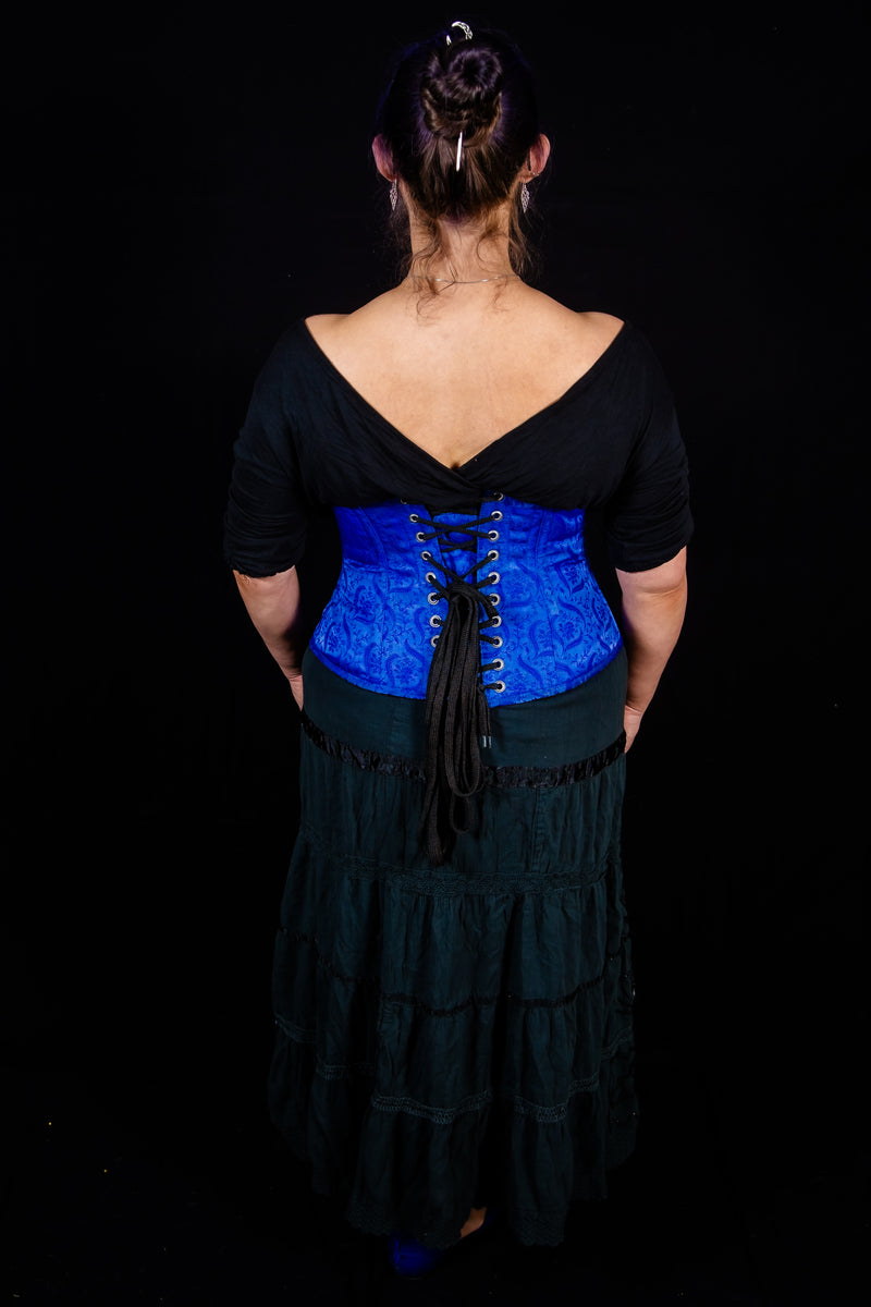 Silk Underbust Cincher; Blue