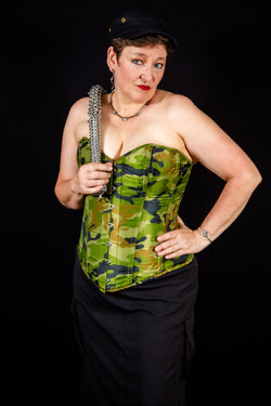 Silk Overbust Corset; Camouflage Overbust