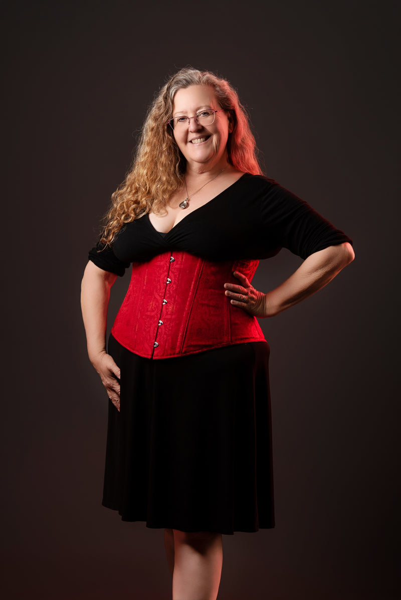 Silk Underbust Cincher; Red