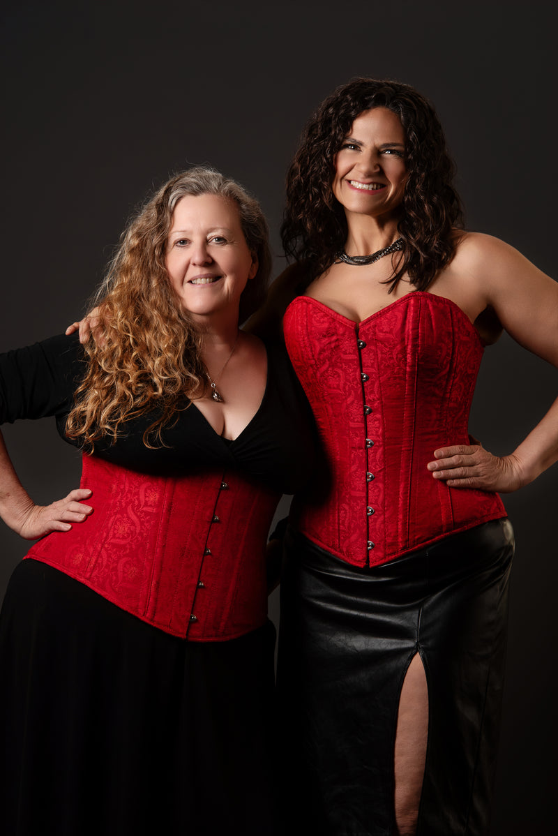 Silk Underbust Cincher; Red