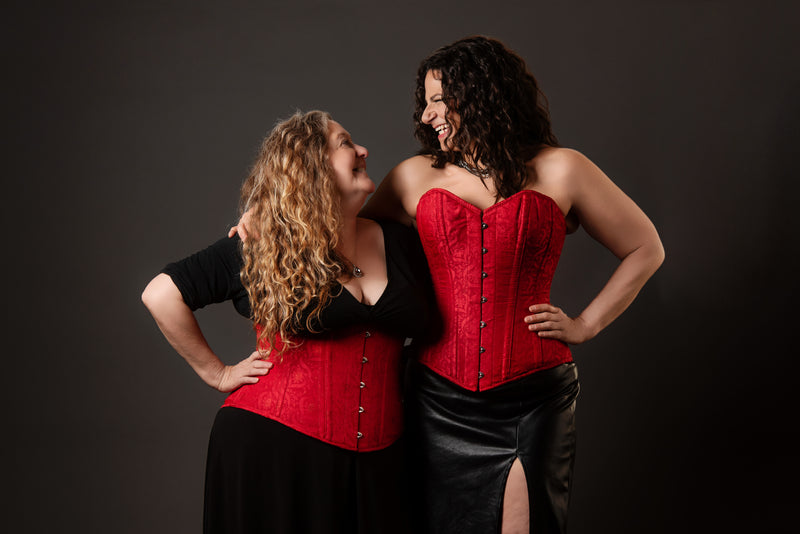 Silk Overbust Corset; Red