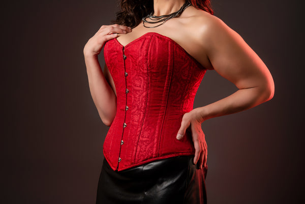 Silk Overbust Corset; Red