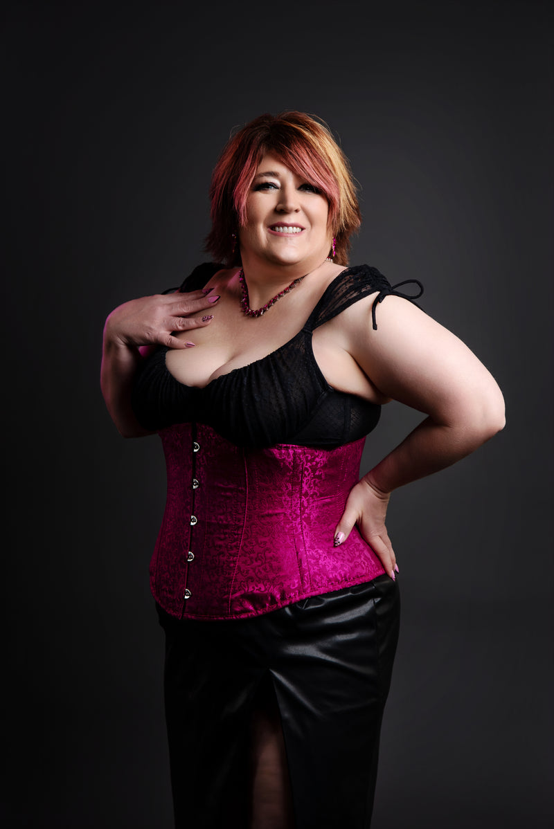 Silk Underbust Cincher; Pink