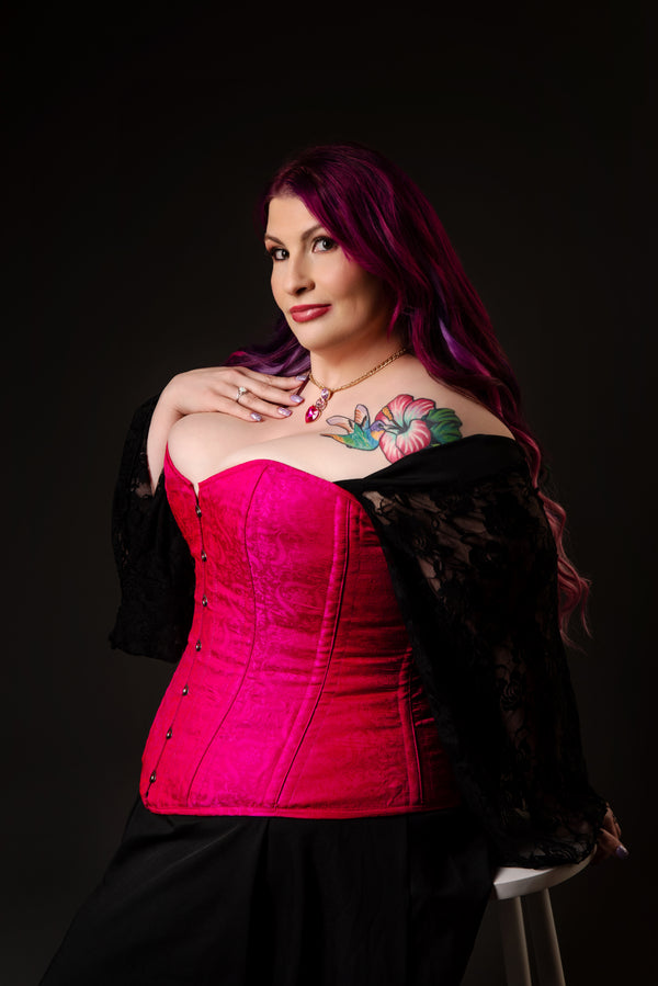 Silk Overbust Corset; Pink