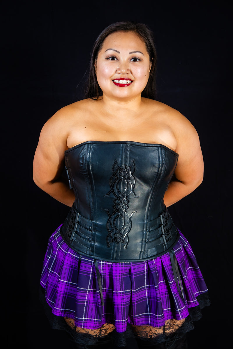 Leather Overbust Corset; Fierce in Black