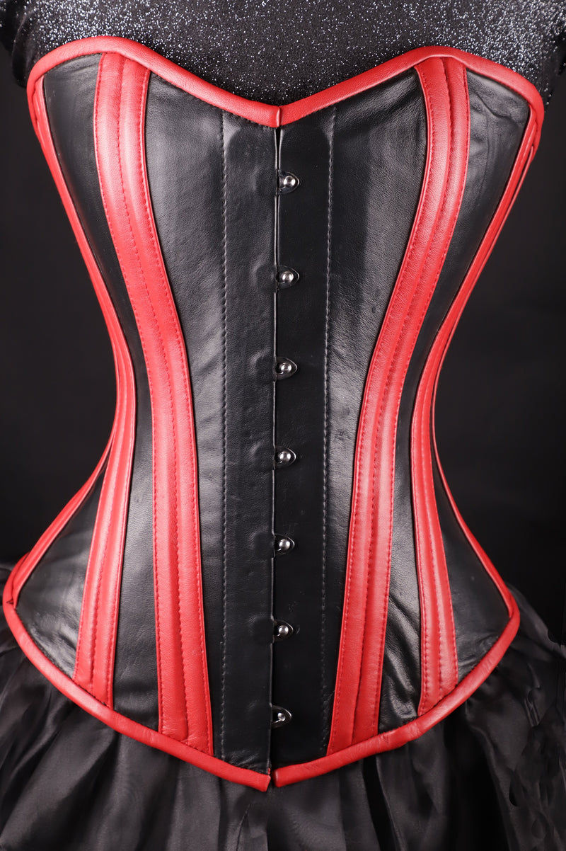 Best Black And Red Leather Corset Overbust