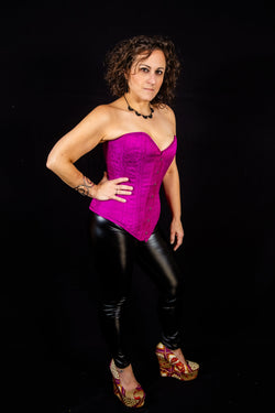 Silk Overbust Corset; Purple Overbust