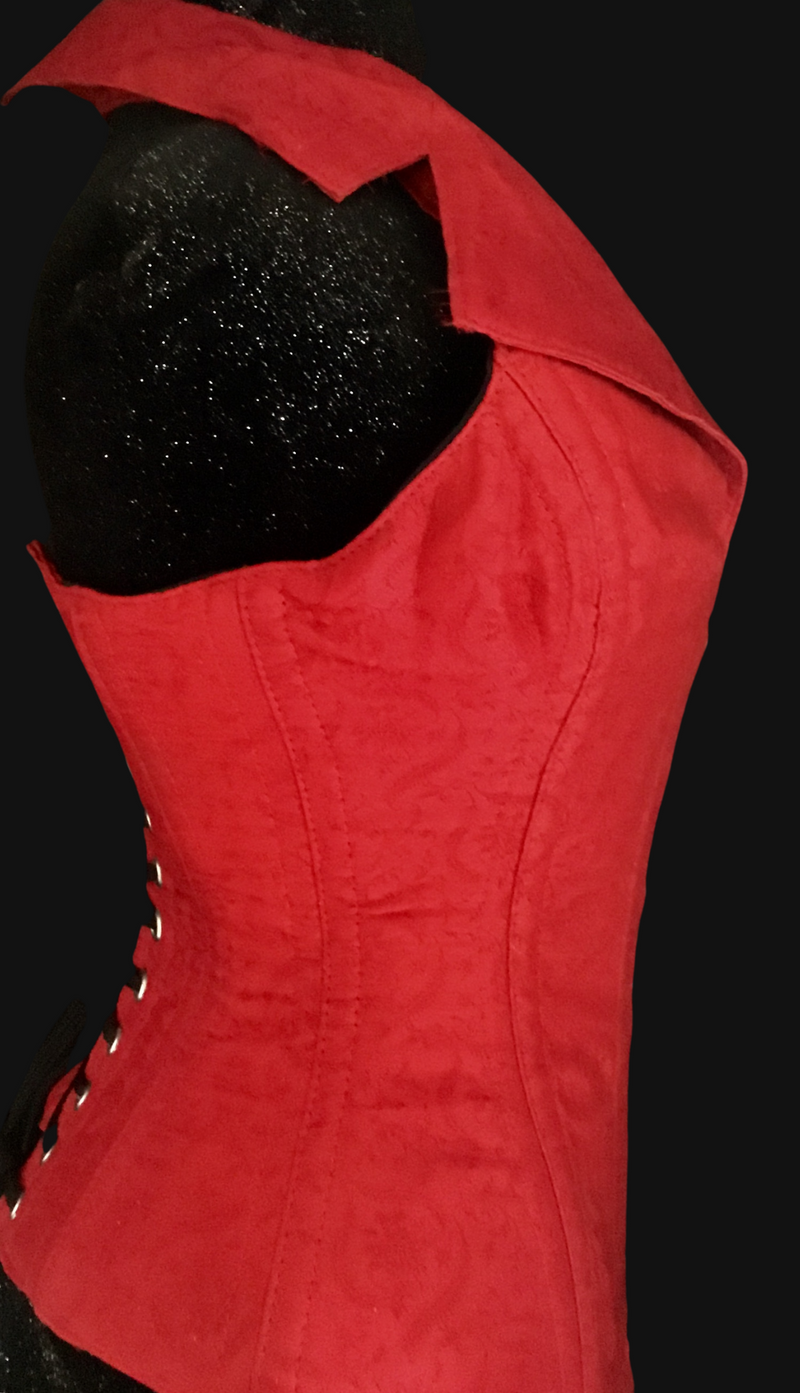 Red Silk Corsevest | Ms. Martha's Corset Shoppe