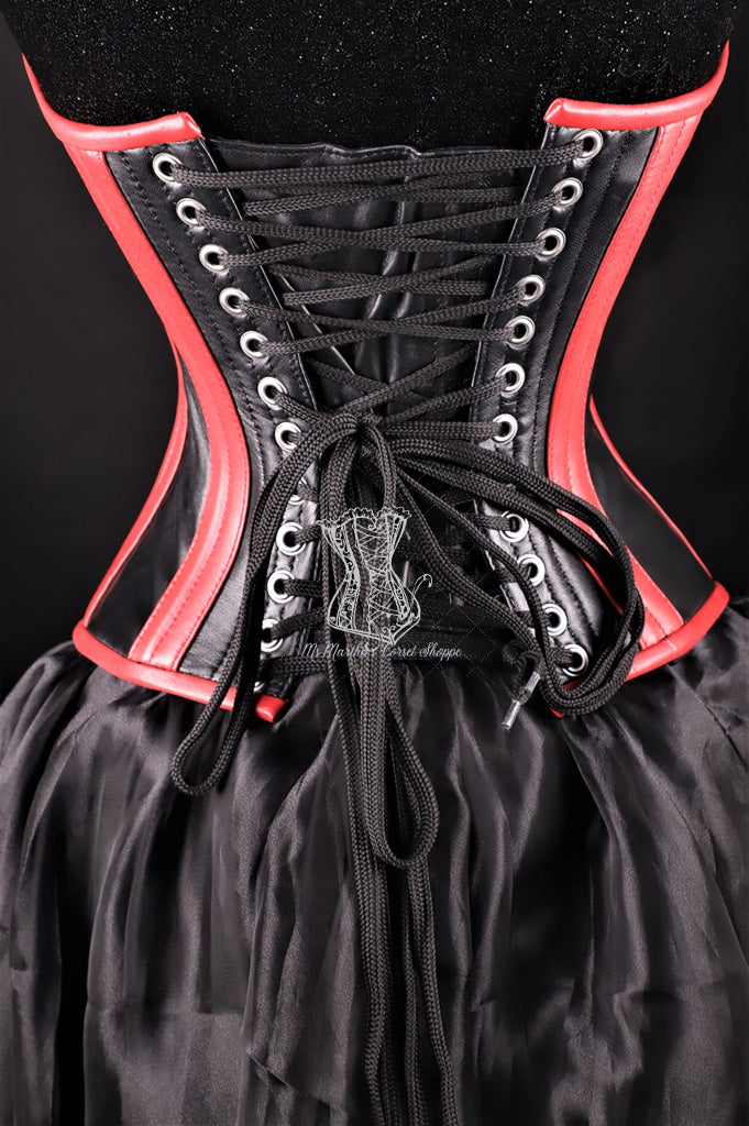 Best Black And Red Leather Corset Overbust
