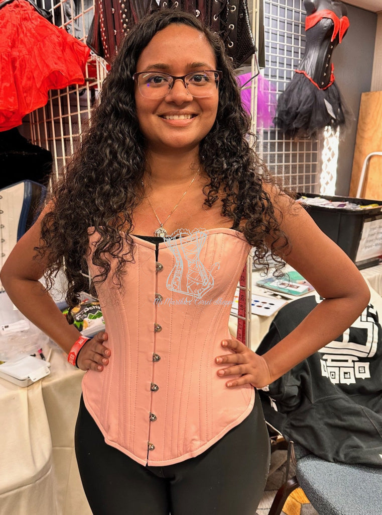 Leather Overbust Corset; Best in Pink Overbust