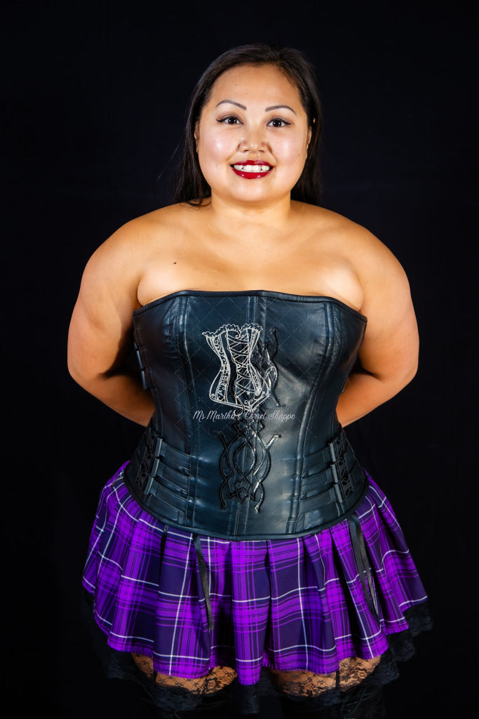 Leather Overbust Corset; Fierce in Black Overbust