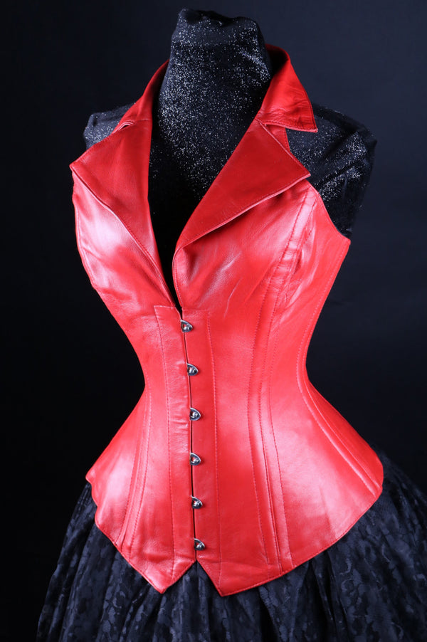 Corsevest Leather Red Overbust