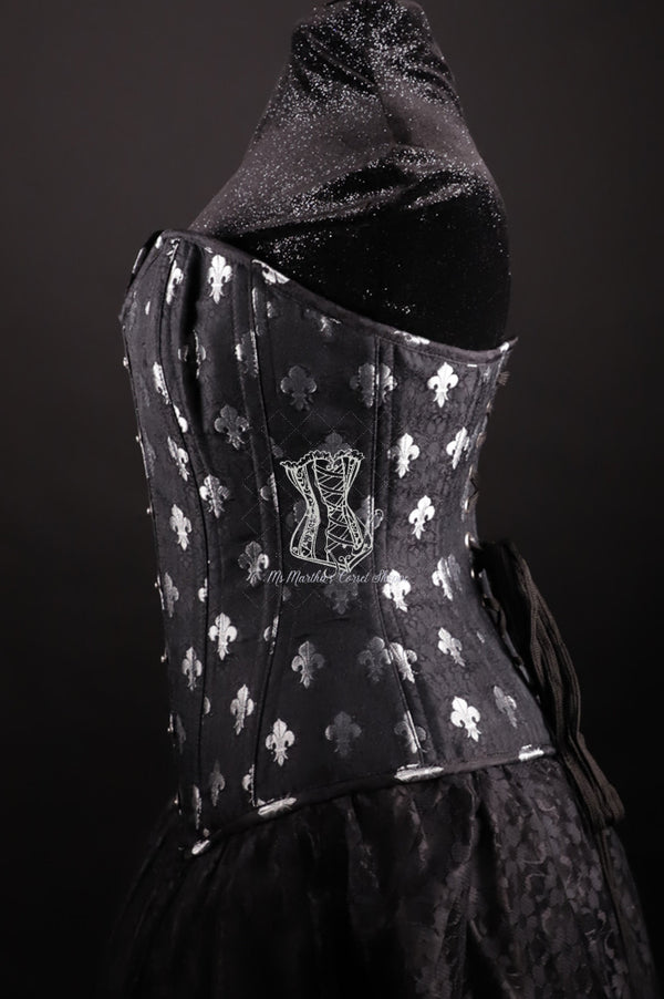 Fleur De Lis Silk Overbust
