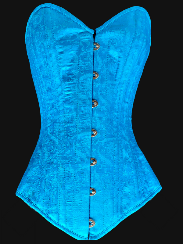 Turquoise Silk Corset | Ms. Martha's Corset Shoppe
