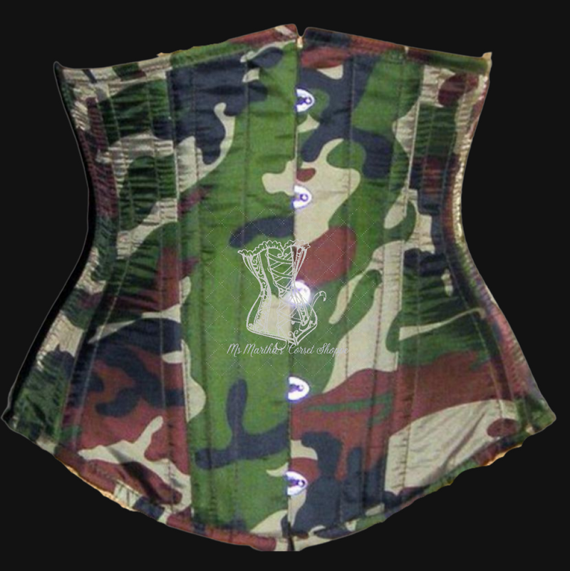 Camo Silk Cincher | Ms. Martha's Corset Shoppe