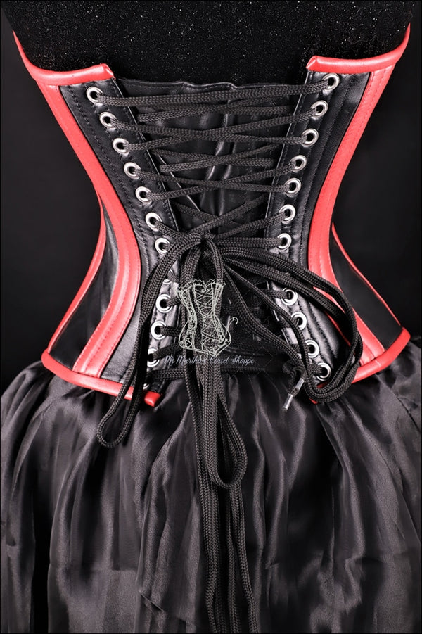 Lowndes Steel Boned Overbust Black Corset with Chains