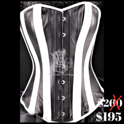 Ms. Martha Best Leather Overbust Corset - Black/white