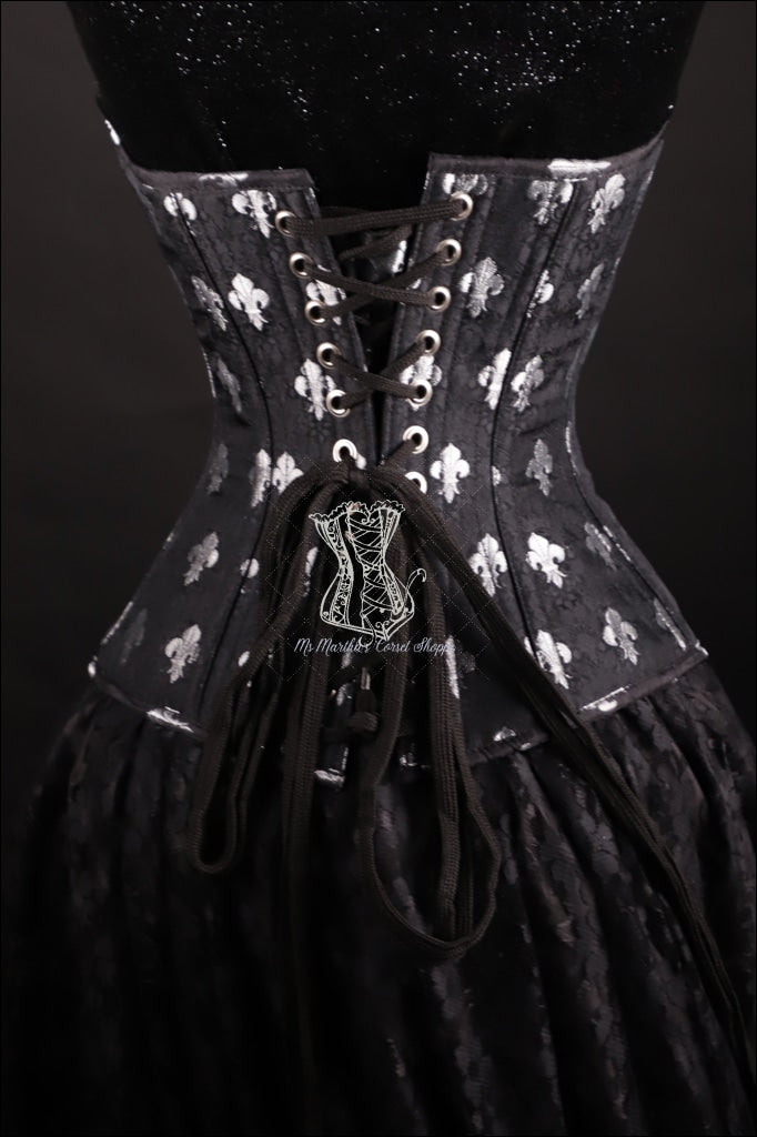 26-Cropped Overbust Corset in Black Damask Jacquard - The Violet Hour –  Damsel in this Dress Corsets