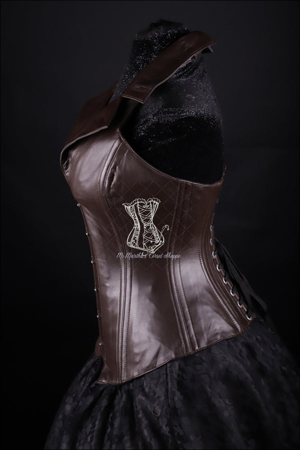 Corsevest Leather Brown Overbust