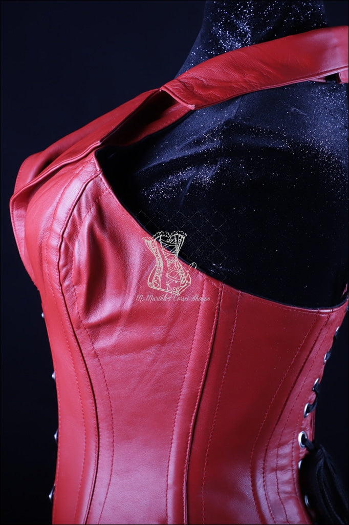 Corsevest Leather Red Overbust