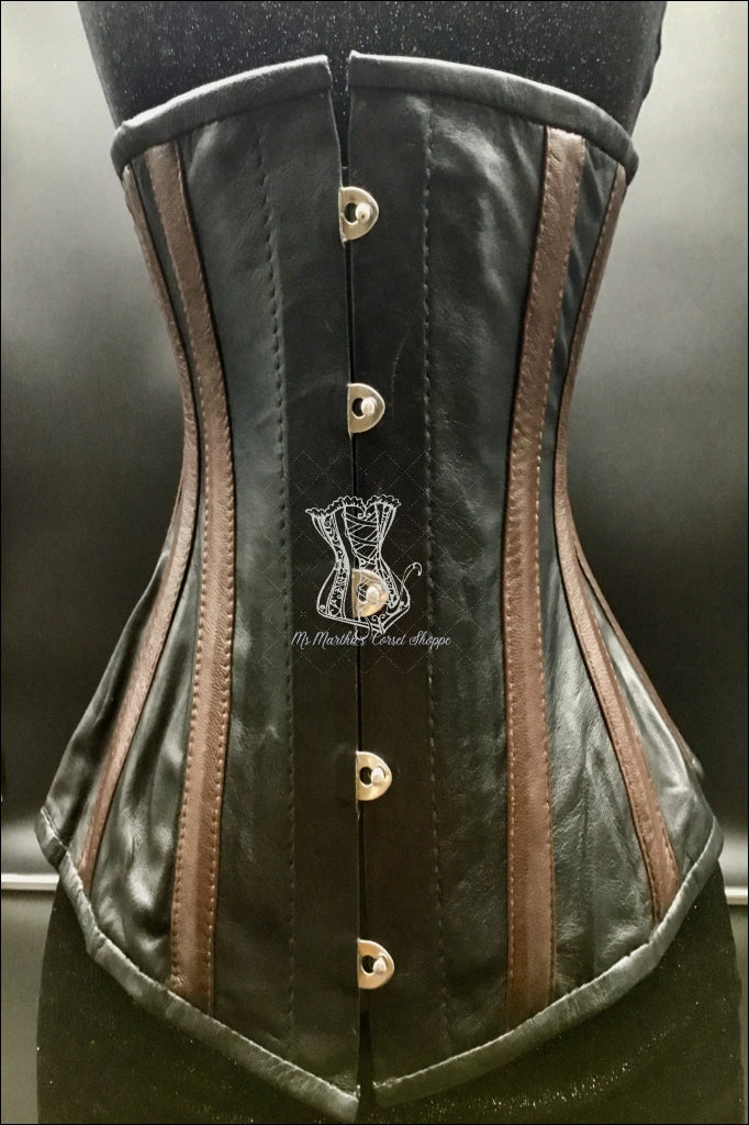 Striped Black And Brown Underbust Corset Underbust