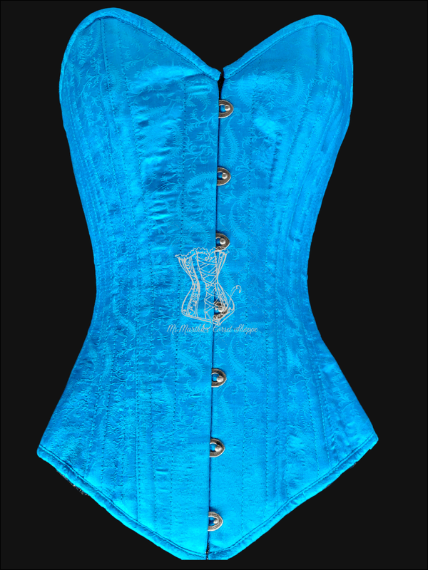 Turquoise Silk Corset | Ms. Martha's Corset Shoppe