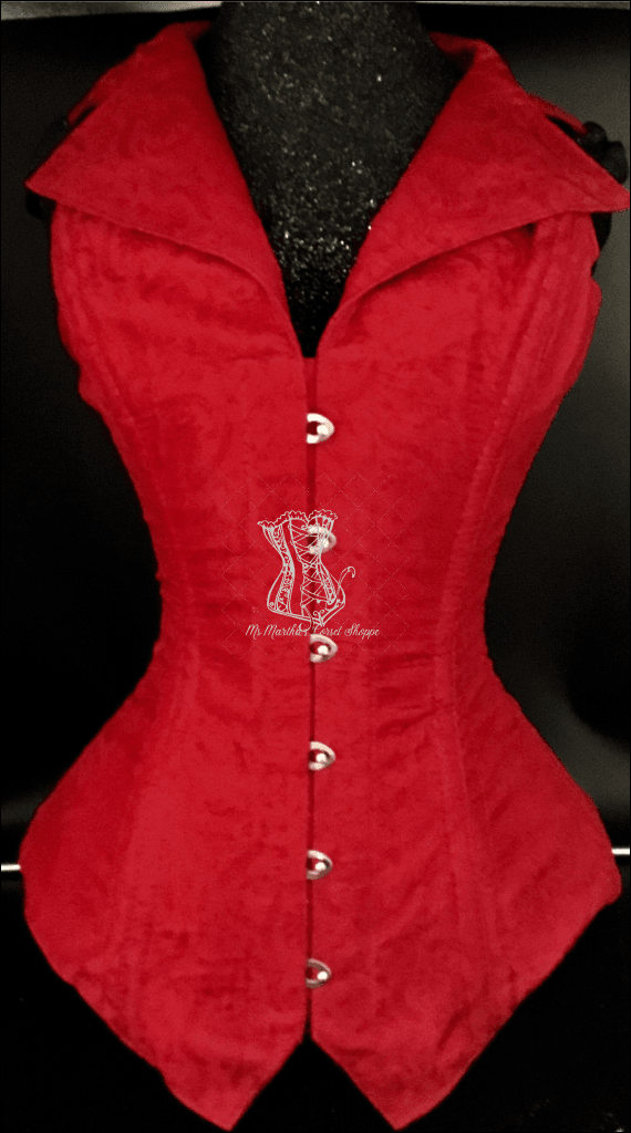 Ms. Martha Leather Overbust Corsevest - Red