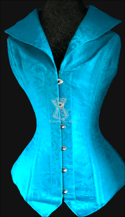 Turquoise Silk Corsevest | Ms. Martha's Corset Shoppe