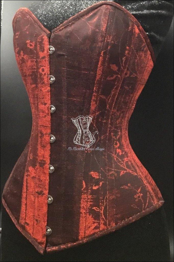 Silk Overbust Corset Sparkle Red
