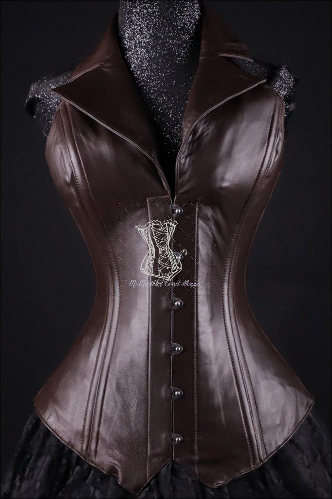 Leather Overbust CORSEVEST Brown