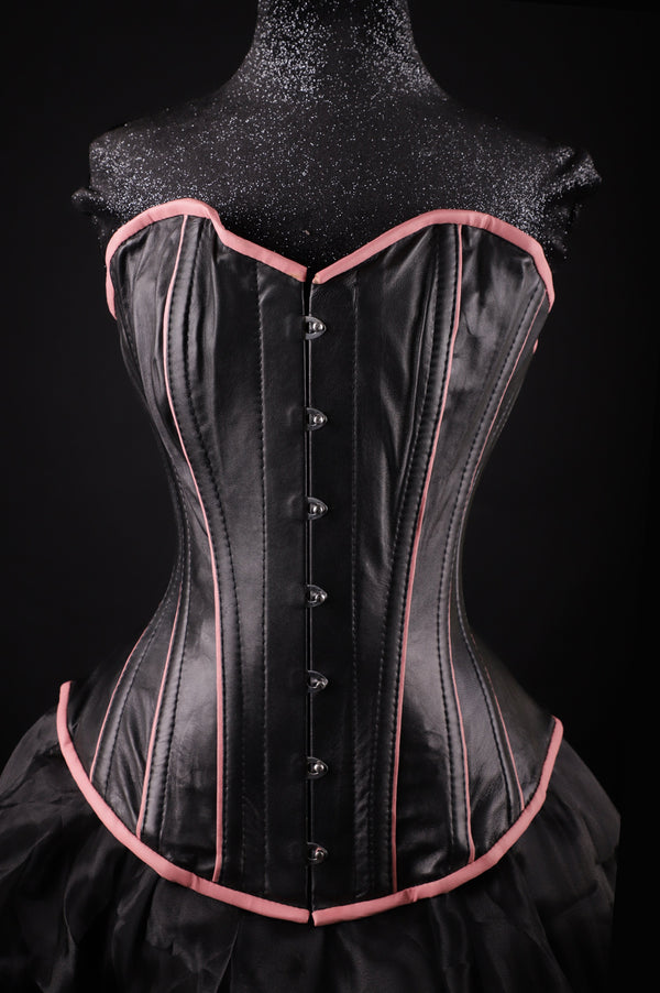 Leather Overbust Corset PIPING